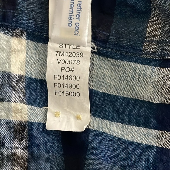 Lucky Brand Men’s Half Placket Shirt Size XL Plaid Short Sleeve Cotton Linen - Picture 3 of 8